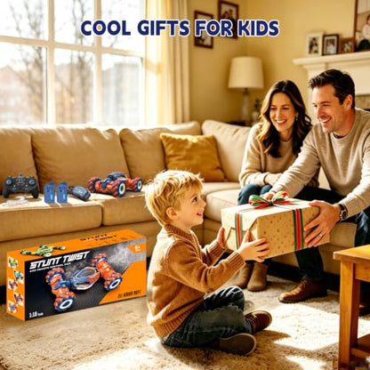 Remote Control Car - RC Drift Car Gesture Sensing Toy Boy Age 6-8-12 Gifts - color: Orange