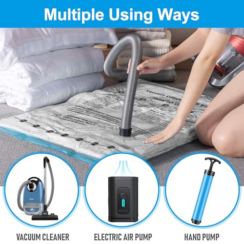 BoxLegend Vacuum Bag 6 Pieces, 3L*80x60cm +3S*60x40cm,Vacuum Storage Bag Travel Vacuum Reusable Garment Bag for Clothing Duvets Bed Wash Pillow Wool Blankets - size: 6 Pack (3 Large, 3 Small)