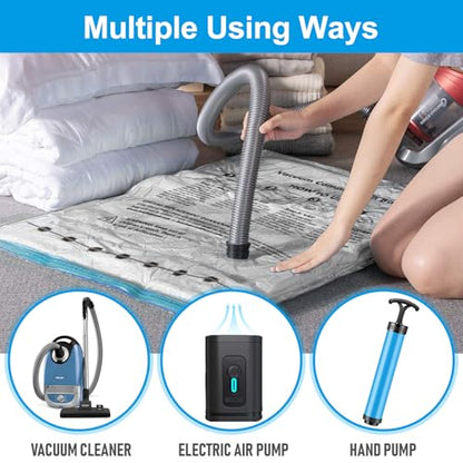 BoxLegend Vacuum Bag 6 Pieces, 3L*80x60cm +3S*60x40cm,Vacuum Storage Bag Travel Vacuum Reusable Garment Bag for Clothing Duvets Bed Wash Pillow Wool Blankets - size: 6 Pack (3 Large, 3 Small)