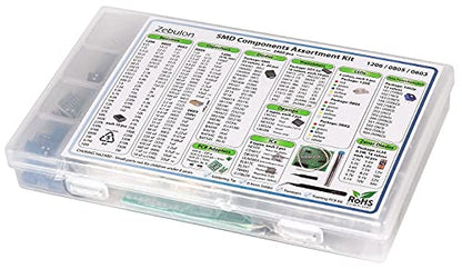 2900 pcs SMD 1206 0805 0603 Component Assortment, Resistor, Capacitor, Diode, Transistor, OpAmp, IC, Solder, PCB, SMT Soldering Assorted Kit