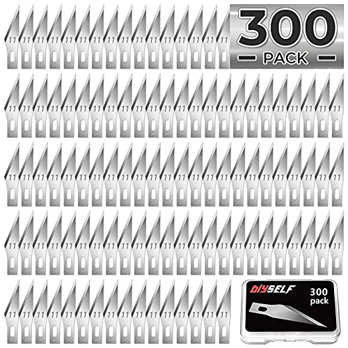 DIYSELF 300 PCS Exacto Knife Blades 11, Craft Hobby Knife Exacto Blades - size: 300pack #11 Blades