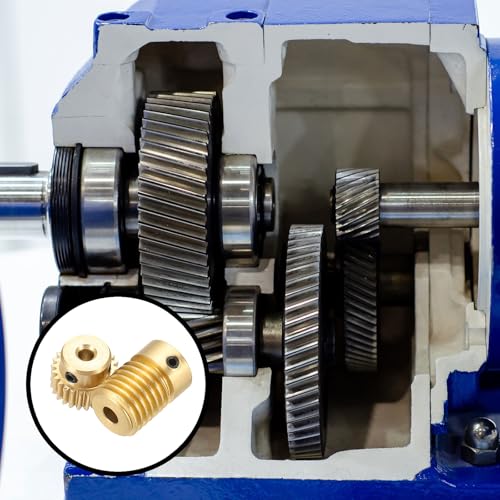 uxcell Worm Gear Set Right Rotation 25T 0.5 Module 1:25 Reduction Rate - size: Gear-3mm, Rod-4mm Bore, style: 0.5M-25T