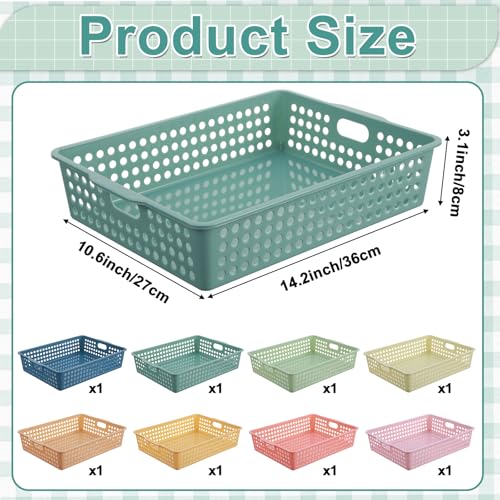 8 Pack Boho Plastic Turn in Paper Trays for Classroom Storage Bin Basket Organizers for School Teacher Supplies Classroom Office Home Organization and Storage Tray Holds 4A Paper File - color: Boho