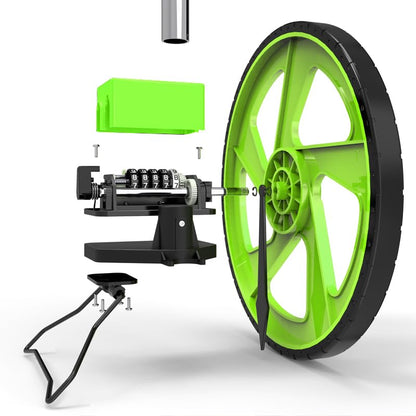 Zozen Measuring Wheel in Feet and Inches, Double Collapsible, 12.5" Green - color: Green