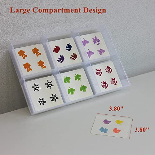 2 Pack Fixed 6 Grids Clear Plastic Organizer Sorting Tray - size: Fixed 6 Grids