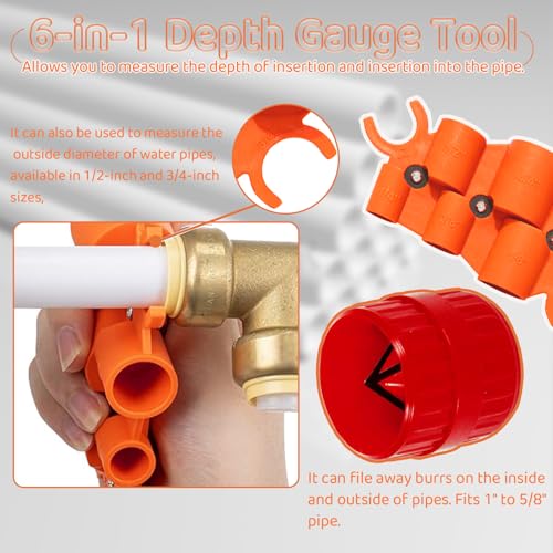 1/4'' - 1'' Depth Gauge and Pipe Deburring Tool Kit