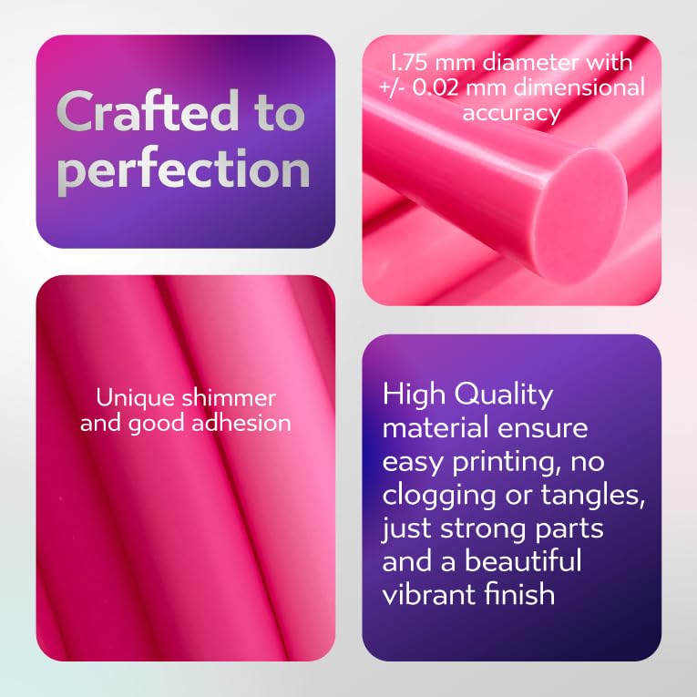 Cookiecad PLA Filament Rainbow Gradient, Pink Ombre, 1.75mm 2kg - color: Pink Ombre (2-pack)