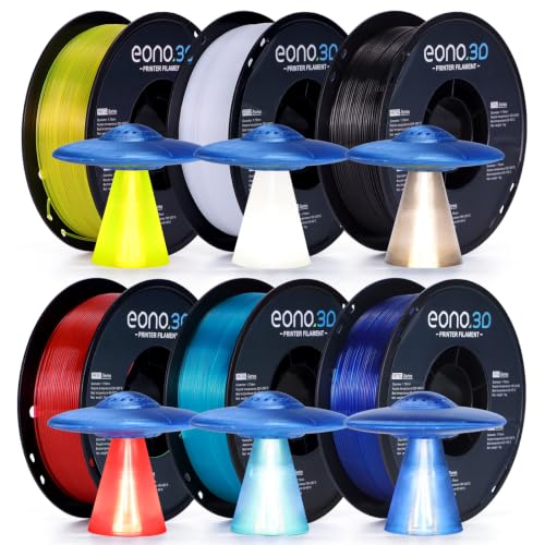 Translucent PETG Filament 1.75mm, 6kg, 6-Color Bundle - color: Mtranslucent Petg 1kg*6