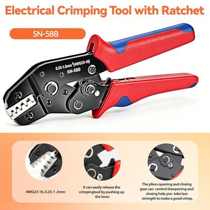 1008PCS 63 Sets Waterproof Automotive Wire Connectors Kit 1/2/3/4/5/6 Pin Automotive Replacement Electrical Accessories Plug Connectors Kit Male and Female Connector with Ratchet Crimping Tool - size: 1008PCS