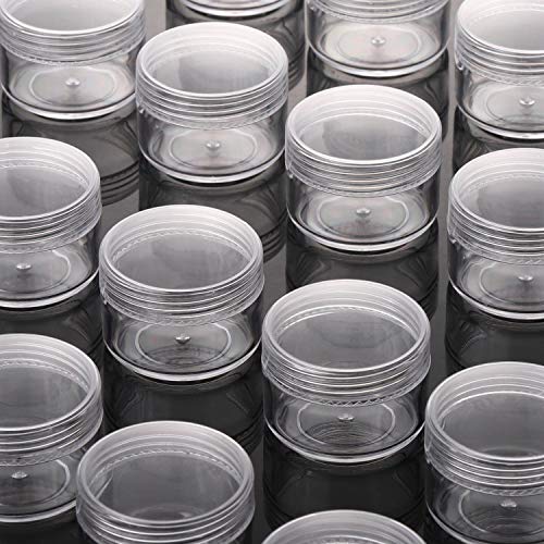 100 Count Refillable Sample Containers with Lids Cosmetic Jars 15 Gram Empty Cream Jars Leak Proof Makeup Containers for Traveling - Clear - color: Clear, size: 15g (100 Count)