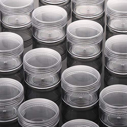 100 Count Refillable Sample Containers with Lids Cosmetic Jars 15 Gram Empty Cream Jars Leak Proof Makeup Containers for Traveling - Clear - color: Clear, size: 15g (100 Count)