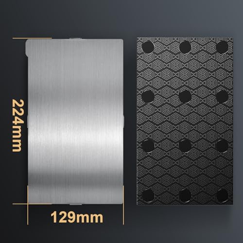 Upgraded Resin 3D Printer Magnetic Printing Platform, 2PCS Flexible Spring Steel Building Plate and 1PCS Steel Base Platform Compatible with ELEGOO Saturn 4 / Saturn 4 Ultra 3D Printer, 224x129mm