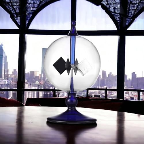 Blue Solar Power Radiometer Sun Light Energy Crookes Spinning Vanes Glass Windmill Gift Home Desk Decoration