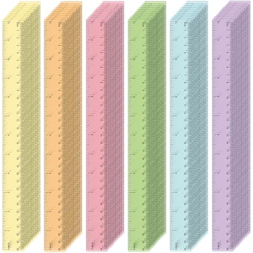 120 Pcs Plastic Ruler Bulk 12 Inch Classroom, Pastel - color: Pastel