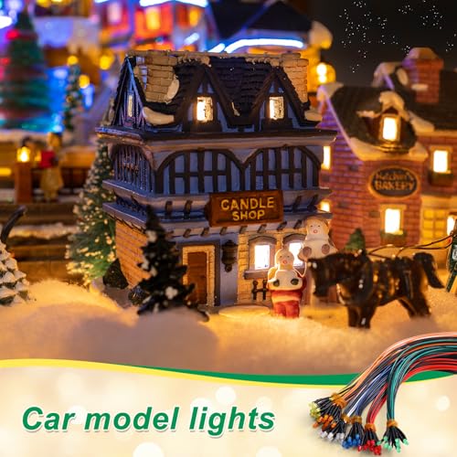 126 Pcs 12v LED Lights Kit, 60 Pre Wired LED Light Emitting Diodes 60 Plastic Lampholder 6 Battery Holder for Model Assortment Crafts Dollhouse (10 mm) - size: 10 mm