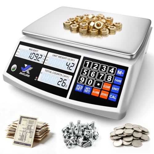 Industrial Price Counting Scale, 22lb/10kg x 0.1g Digital Bench Scale Inventory Scale for Small Parts Coin Scale, lb/g/kg/oz Units Electronic Gram Scale with LCD Backlit Display Large Platform - style: 10kg x 0.1g