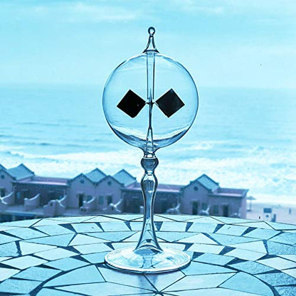 Large Transparent Solar Power Crookes Radiometer Sun Light Energy Spinning Vanes Windmill Gift Home - color: Transparent