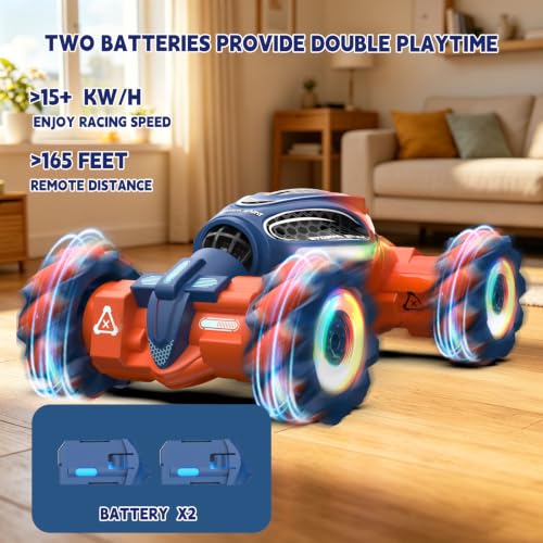Remote Control Car - RC Drift Car Gesture Sensing Toy Boy Age 6-8-12 Gifts - color: Orange