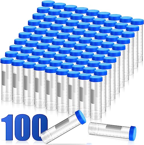 Xuhal 100 Counts 50ml Centrifuge Tubes, 28 x 116 Mm, Plastic Tubes, Blue - color: Blue