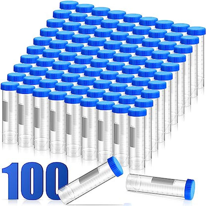 Xuhal 100 Counts 50ml Centrifuge Tubes, 28 x 116 Mm, Plastic Tubes, Blue - color: Blue