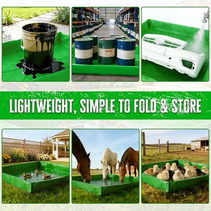 Thick PVC Oil Spill Containment Berm 3' x 3' x 6" Portable Folding - size: 3ft x 3ft x 6in