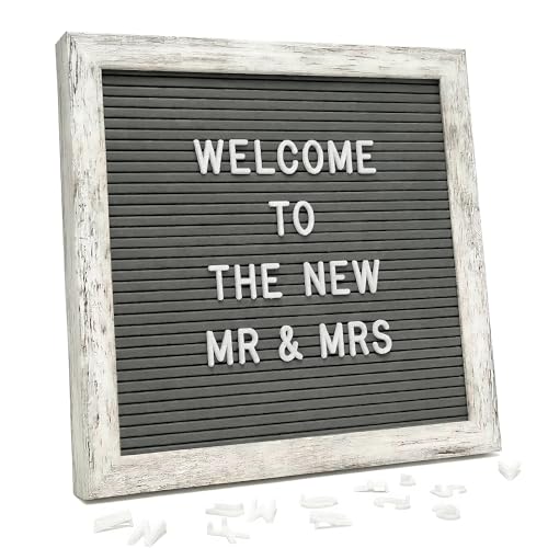 Rustic Gray Felt Letter Board 10x10 with Stand, Wall Mount, 336 Letters - color: Rustic Gray