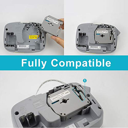 Absonic 5-Pack MK131 12mm 0.47" Clear Label Tape Compatible for Brother Mk-131 M-K131 M131 M-131 P Touch M Label Tape 12mm Black on Clear 1/2" for PT-M95 PT-70BM PT-90 PT-80 PT-65 PT-70SR PT-85