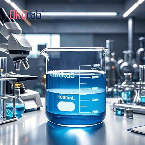 6 Pcs 300mL Glass Beaker Set, Low Form Beakers, Graduated Glass Beakers for Lab, Classroom, Craft, Kitchen,BKLG300A6-X - style: 6 Pcs of 300ml