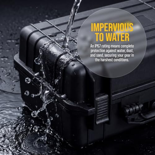 MEIJIA Portable All Weather Waterproof Camera Case with Customized Fit Foam,Fit Use of Drones,Camera,Equipments,Pistols,Elegant Black(18.3 ”x14.57”x8.66”) - size: 18.3" x 14.57" x 8.66"