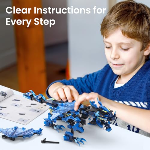 Sillbird Dragon Building Kit with Remote Control STEM Gift for Boys 8-12
