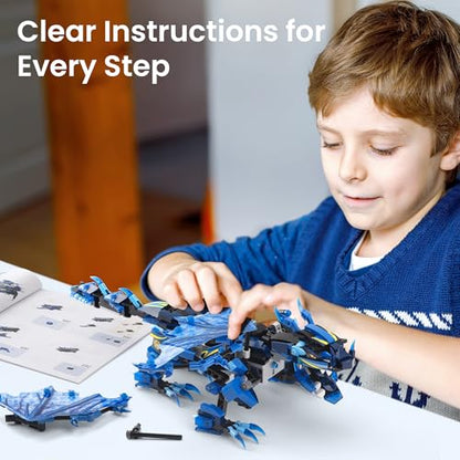 Sillbird Dragon Building Kit with Remote Control STEM Gift for Boys 8-12