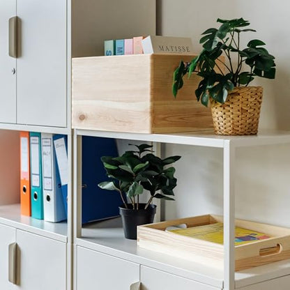 Creative Deco XXL Wooden Crate Nesting Crate Handles | 15.35x11.41x9.5in - color: Beige, size: XXL