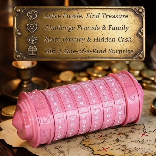 Cryptex Da Vinci Code Cryptex Lock Puzzle Boxes with Hidden Compartments - color: Pink