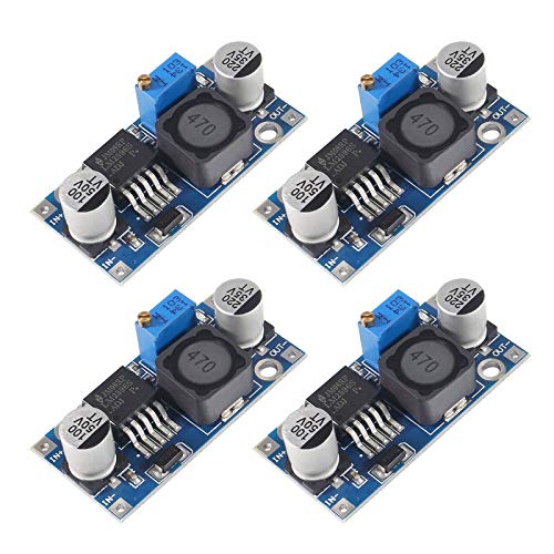 4Pack LM2596 DC-DC Buck Converter, Adjustable Step Down Voltage Regulator 3-40V to 1.5-35V High Efficiency Power Supply Volt Reducer Transformer Module - color: 4PCS