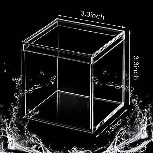 Blulu 8 Pcs Clear Acrylic Box with Lid, 3.3 x 3.3 x 3.3 Inch, Classic Style - size: 3.3 x 3.3 x 3.3 Inch, style: Classic style