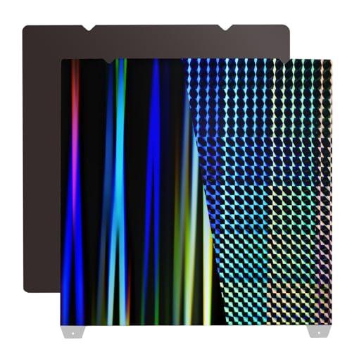 IdeaFormer-3D Smooth H1H Build Plate 235x235mm, Rainbow Streak+Phantom Beam H1H Spring Steel Bed Plate with Magnetic Build Plate for Creality K1/K1 SE/K1C/Ender 3 S1/Pro/Ender 3 V3 SE/KE/Ender 5 S1 - color: Rainbow Streak+Phantom Beam H1H