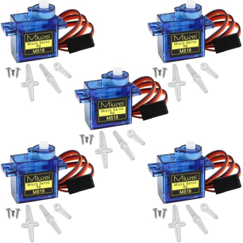 Miuzei Sg90 9g Micro Servo Motor for Arduino RC Car Robot Boat Plane 5Pcs