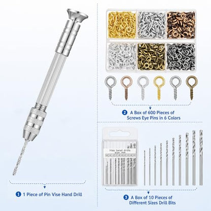 Pin Vise Hand Drill Set (0.8mm-3mm), Hand Drill Manual