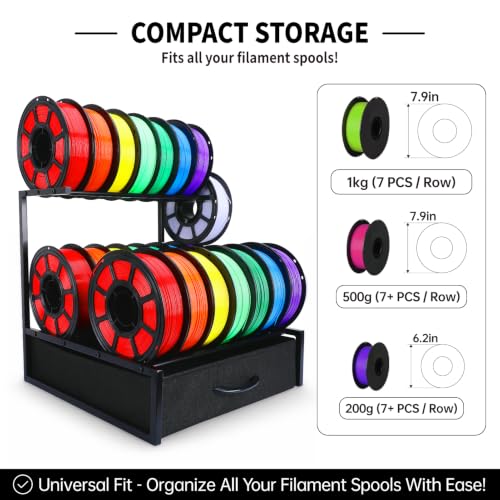 3D Printer Filament Storage Rack, Heavy Duty Metal Desk/Stand Organizer - size: Size 5