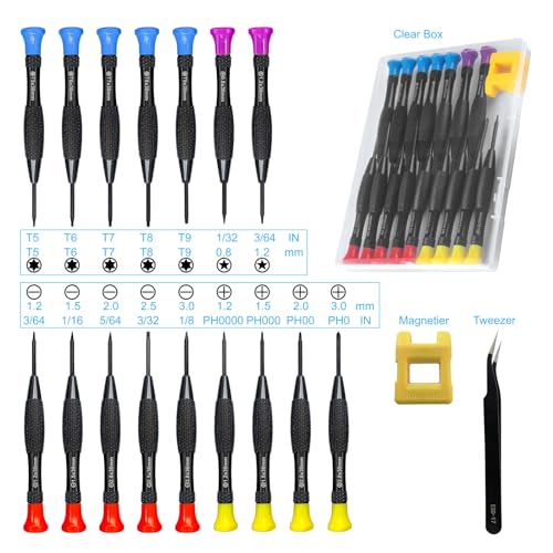 18PCS Mini Precision Screwdriver Set With Case, Magnetic Small Flathead