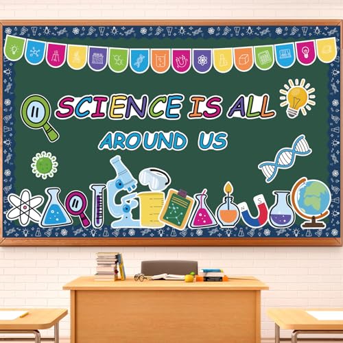 Science Bulletin Board Decorations Set Back to School Classroom Decor 83Pcs - color: Science