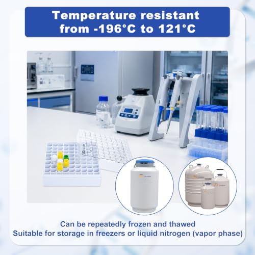 2in PC Cryo Boxes, 81-Well Tube Racks, Case of 20, White - color: White, size: 2in,81-well