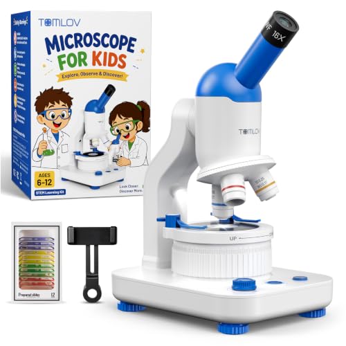 TOMLOV DM301K Microscope for Kids, 640X Educational Science Kit, STEM Toy - color: White