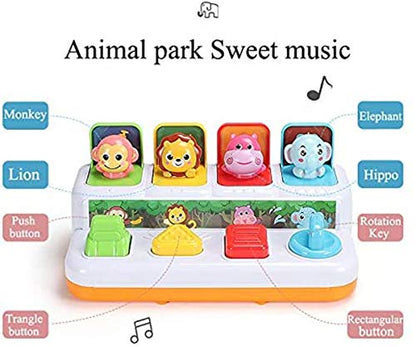Animal Park Interactive Pop Up Music Toy,Up- Early Education Activity Center Toy, Ages 7 8 9 10 11 12 Months and up Infant Toddlers Toys.