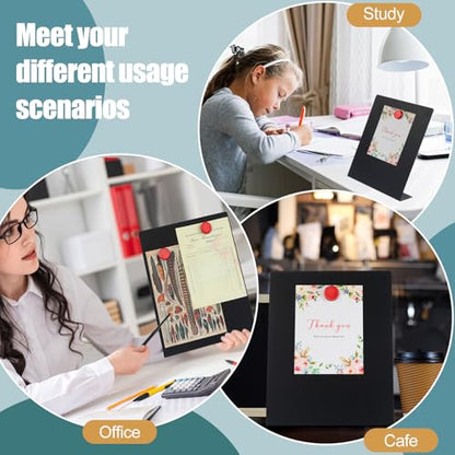 Fainne 3 Pcs Magnetic Stand Bulletin Board Metal, Black, 11 x 8.5 Inches - color: Black, size: 11 x 8.5 Inches