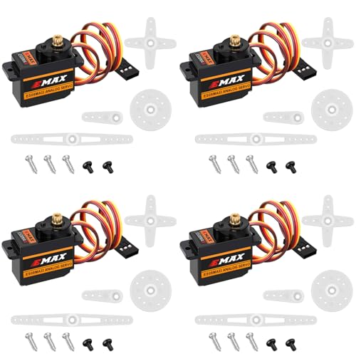 EMAX ES08MA II Micro Servo 12g, Metal Gear for RC & STEM Projects (4 Pcs) - color: 4 Pcs