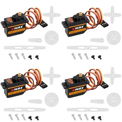 EMAX ES08MA II Micro Servo 12g, Metal Gear for RC & STEM Projects (4 Pcs) - color: 4 Pcs