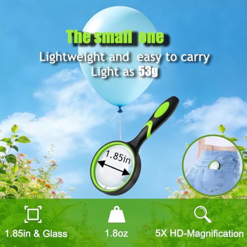 5X Handheld Non-Slip Rubber Reading Magnifying Glass Set - color: Orange