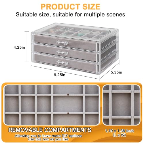 Acrylic Rock Collection Display Case, 2nd Gen Adjustable Storage Shelf - size: 3 layers