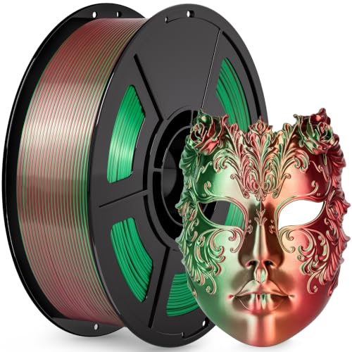 IEMAI Silk PLA+ Filament 1.75mm, Dual-Color Red Green, 1KG - color: Dual-red Green